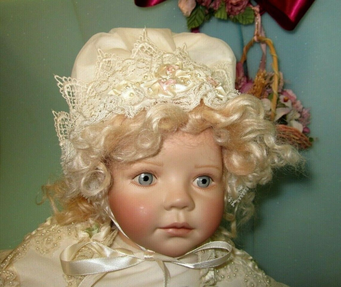 Vintage Heavenly Christening Baby Porcelain Doll Marked VS Etsy