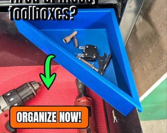3D Printed Triangle Tool Tray - Drawer Lip-Mount Shop Organizer