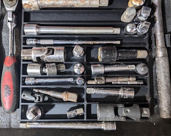 Rachet Extension Organizer Tray, 1/4", 3/8", 1/2" Drive, 3D Printed