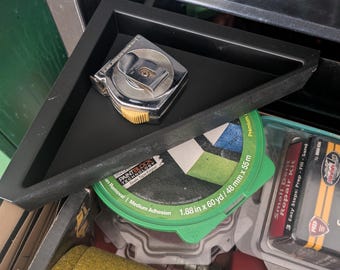Triangle Tool Tray - Shallow option - Drawer Lip-Mount Shop Organizer - 3D printed