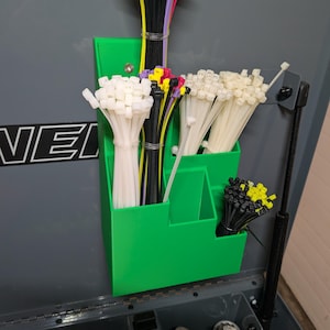 Magnetic Zip Tie Organizer | Multi-Compartment Garage Wall Holder | Workshop & Electrical Storage Organizer
