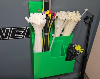 Magnetic Zip Tie Organizer | Multi-Compartment Garage Wall Holder | Workshop & Electrical Storage Organizer
