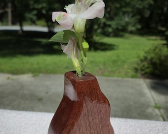 Handmade African Mahogany Wood Vase