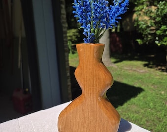 Handcrafted Solid Hardwood Bud Vase | Sculptural Minimalist Home Decor