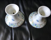 Schumann Arzberg porcelain quot Forget Me Not quot candlesticks