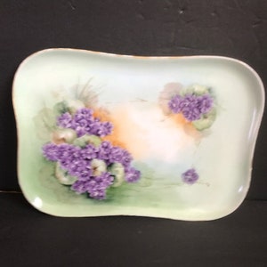 Antique Limoges Hand Painted Artist signed Vanity Tray
