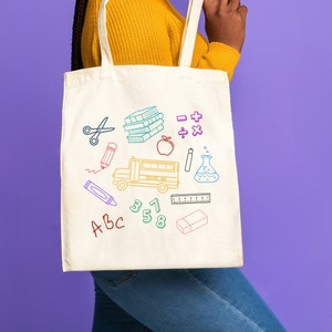Teacher Appreciation Gift, Cute Tote Bag for Teachers, Gifts for Teachers, Canvas Tote Bag