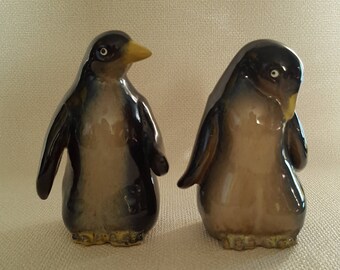 Vintage Pair of Hand-Painted Ceramic Penguins
