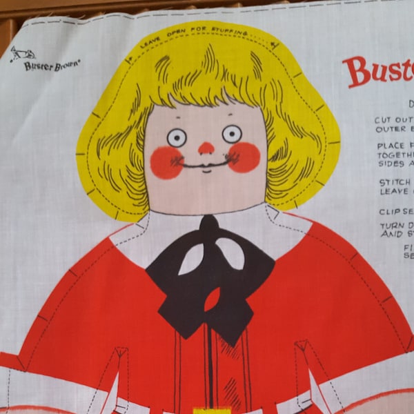 Vintage 1974 Buster Brown and Tige Sewing Panel - Buster Brown Textiles Inc.