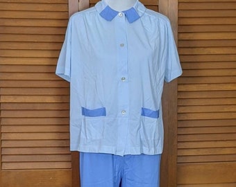 Vintage Vasarette Nylon Tricot Pajamas - Size Small/Med