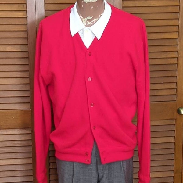 Vintage Classics by Palmland Red Golf Sweater - Cardigan - Size XL Tall