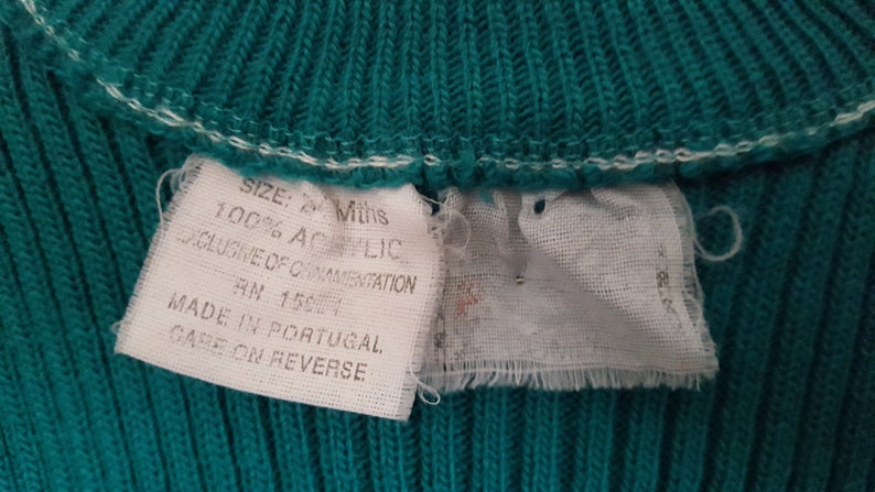 Vintage 1980s Child/'s Acrylic Sweater Dress Size 24 Mo.