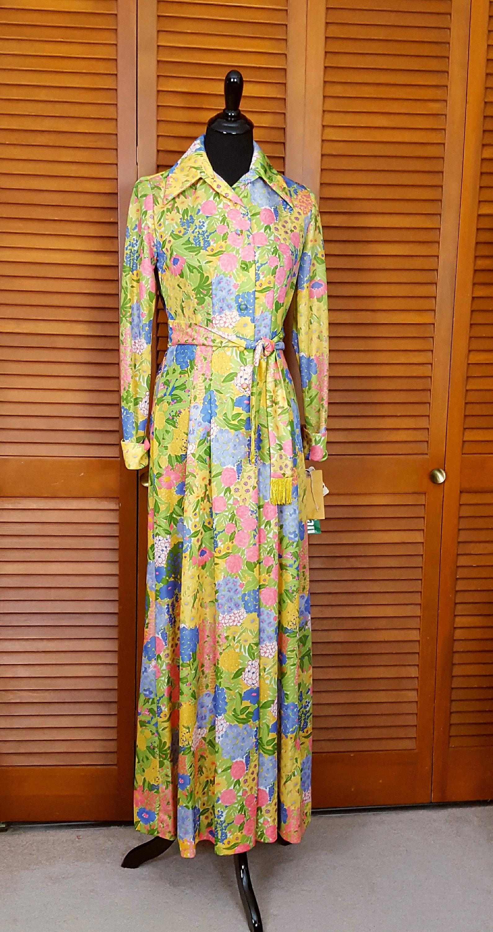 leslie fay floral maxi dress
