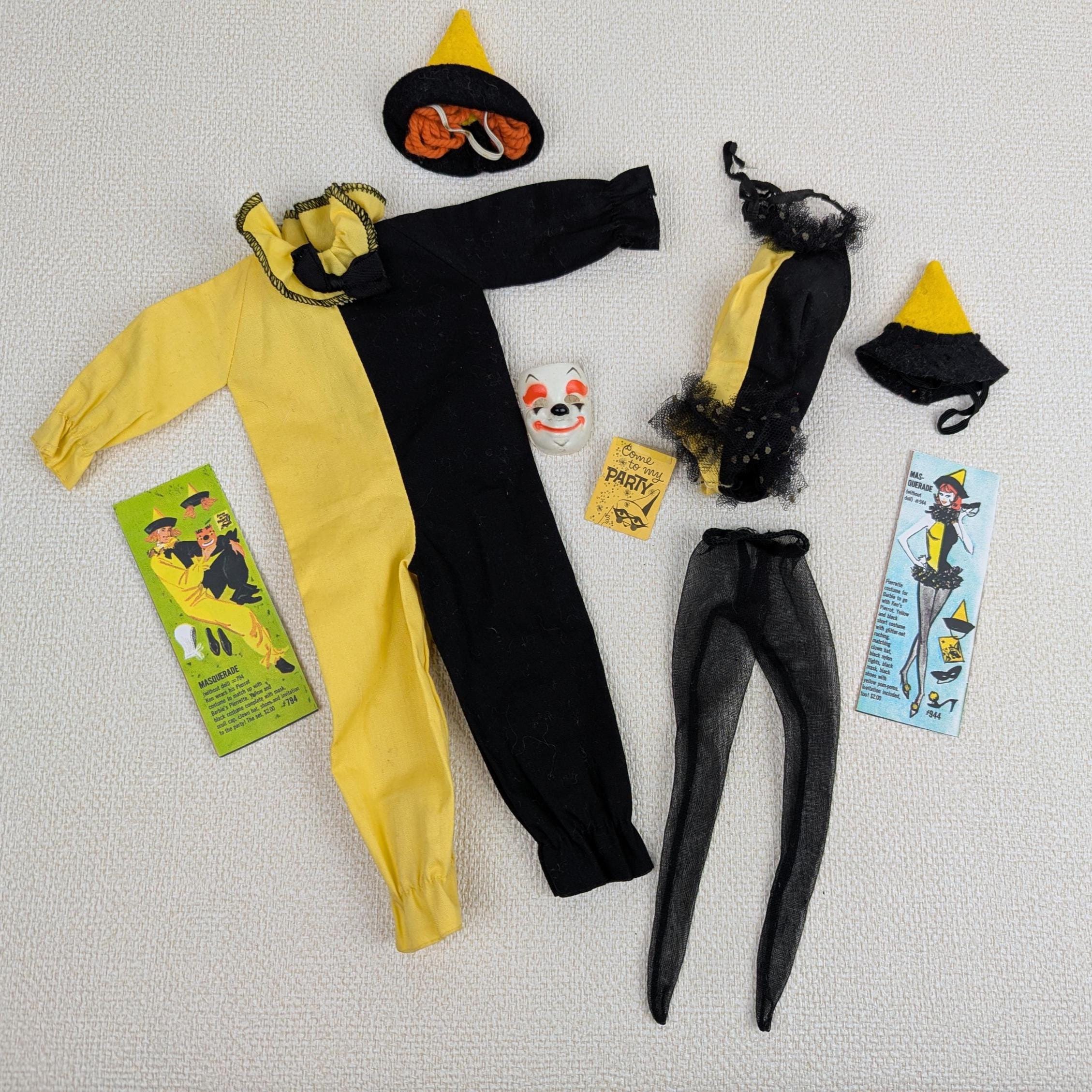 Vintage 1962 Barbie and Ken Masquerade Clown Fashion Set #944