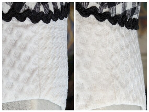 Vintage Groovy 1970s Pique and Gingham Maxi Dress… - image 10