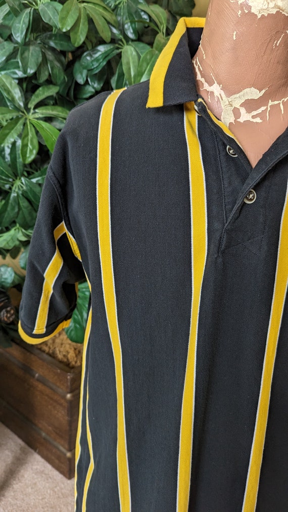 Vintage 1980s Boa Resort Polo Shirt - Black and Y… - image 8