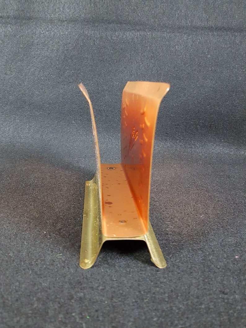 Vintage Coppercraft Guild Napkin Holder Wheat Motif