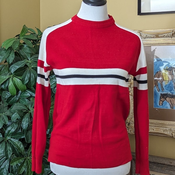 Groovy 1970s Acrylic Ski Sweater - Size Small - Made in Korea by KP