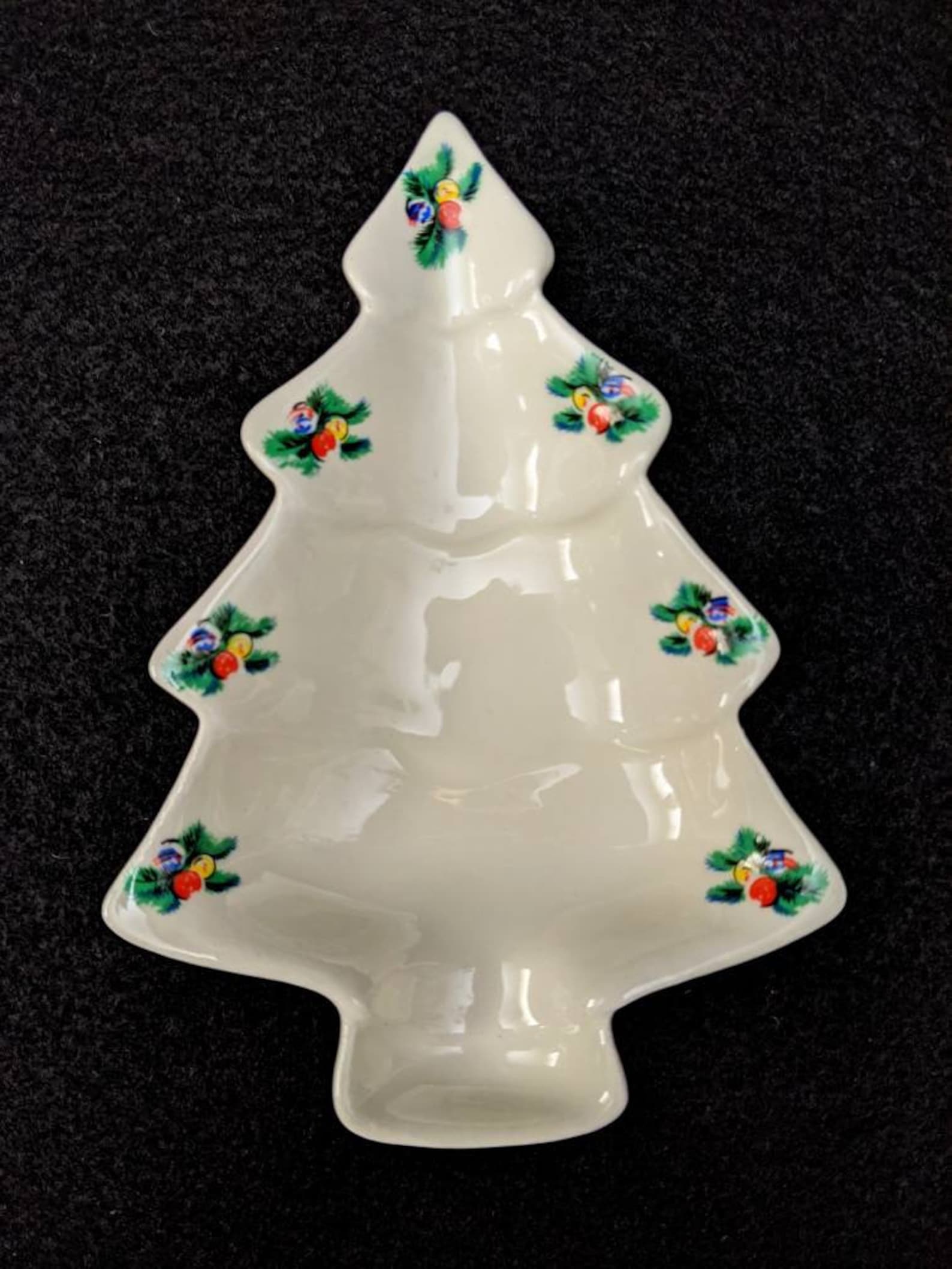 Vintage Trio Ceramic Mold Christmas Tree Candy Dishes Decal Etsy