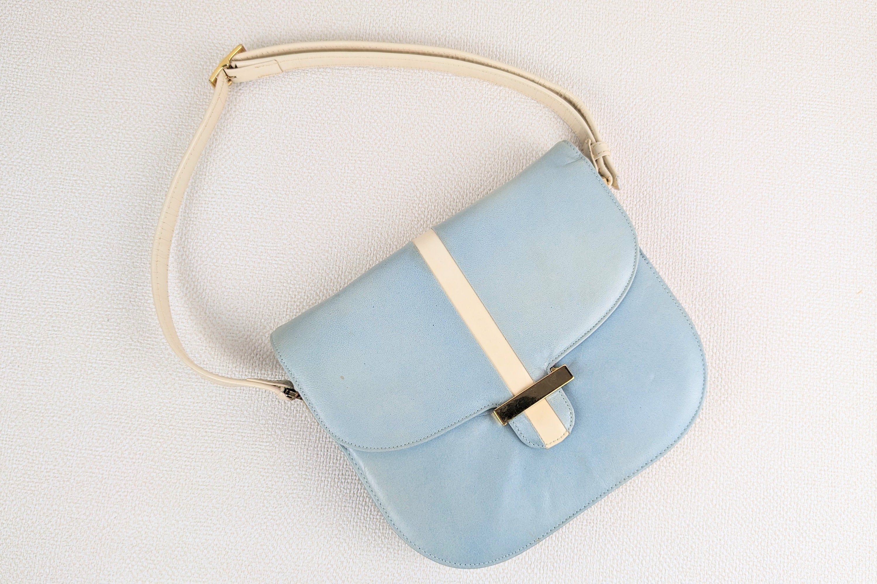 Light blue leather bag sale