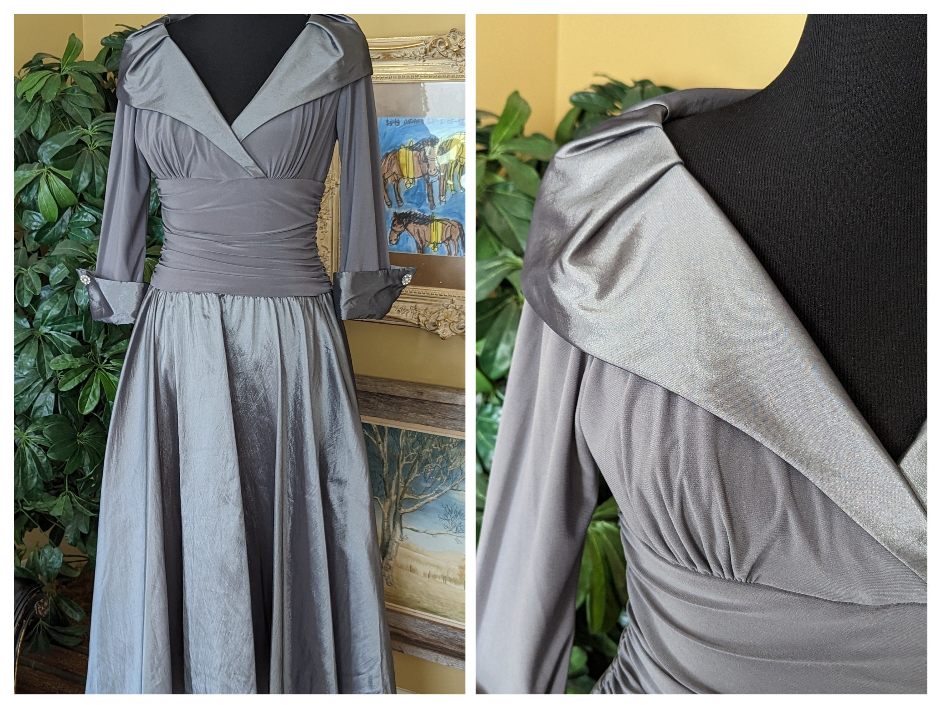 Vintage 90 s Does the 50 s Portrait Collar Cocktail Dress by Jessica Howard Size 6 Etsy