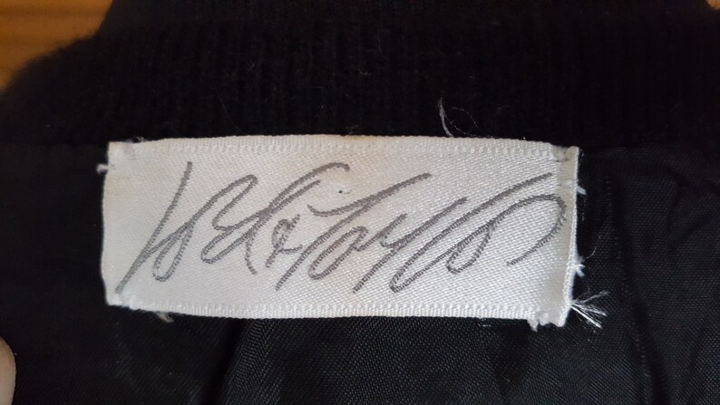 Size L Vintage Lord and Taylor Black Angora-Blend Beaded Sweater
