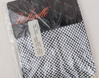 Vintage Sexy D'Airelle Fishnet Suspender Stockings - New Old Stock - One Size - Suspender Tights