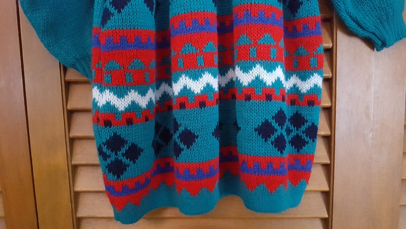Vintage 1980s Child/'s Acrylic Sweater Dress Size 24 Mo.