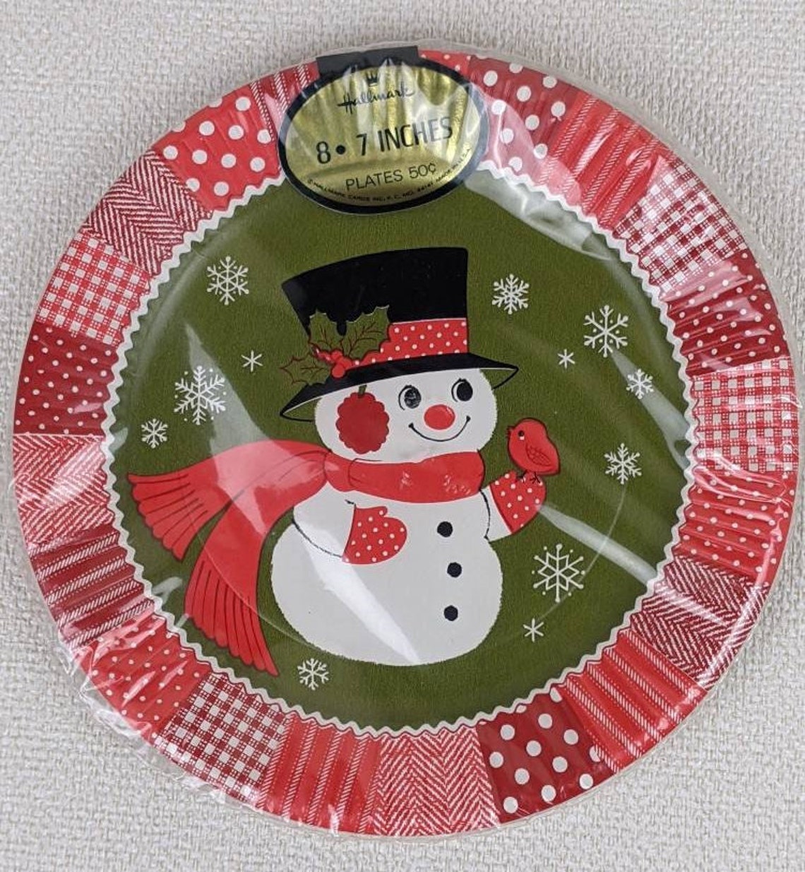 Vintage 1970s Christmas Paper Napkins and Plates Hallmark Etsy