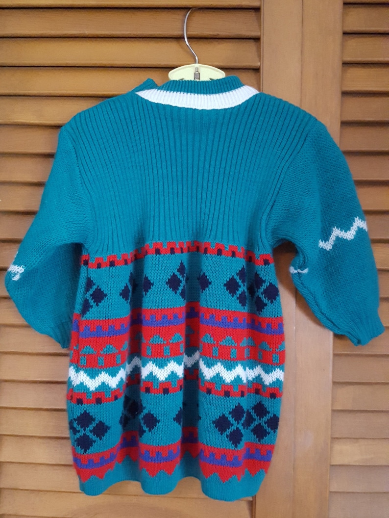 Vintage 1980s Child/'s Acrylic Sweater Dress Size 24 Mo.