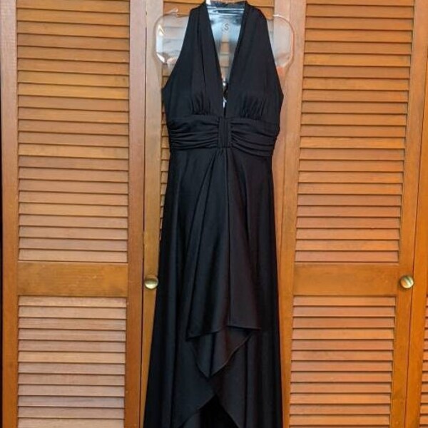 Vintage 1990's Jersey Hi-Lo Little Black Dress - Size XX-Small / X-Small