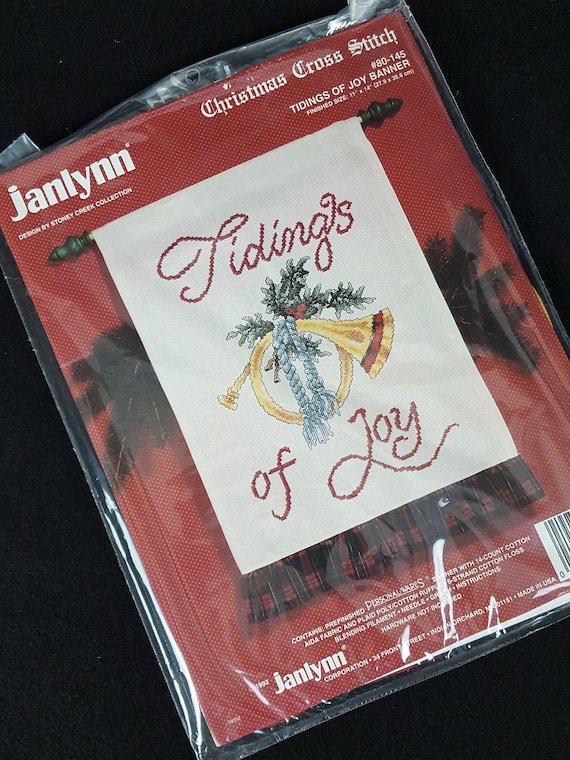 Vintage Janlynn Christmas Cross Stitch Kit Tidings of Joy 