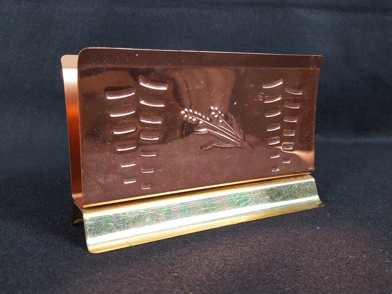 Vintage Coppercraft Guild Napkin Holder Wheat Motif