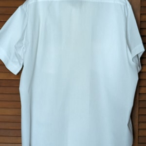 Vintage Arrow Mid-Century 100% Cotton White Short-Sleeved Men's Dress Shirt Size X-Large Arrow Bi-Way image 5