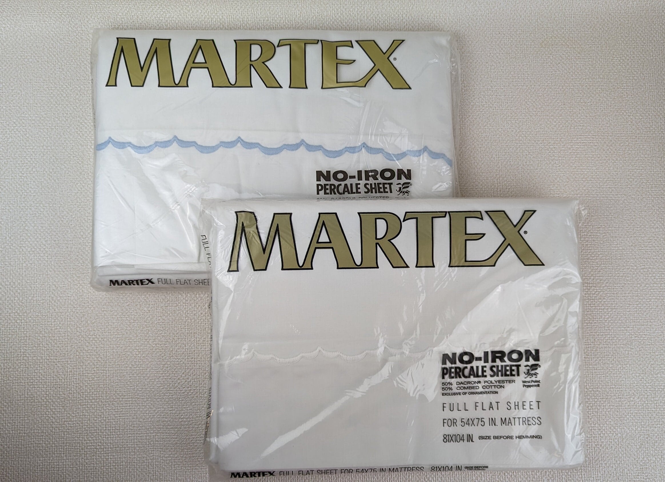 Choice of One Vintage NOS Martex No-iron Percale Full Size Flat Bed Sheet  embroidered Scallop Border - Etsy