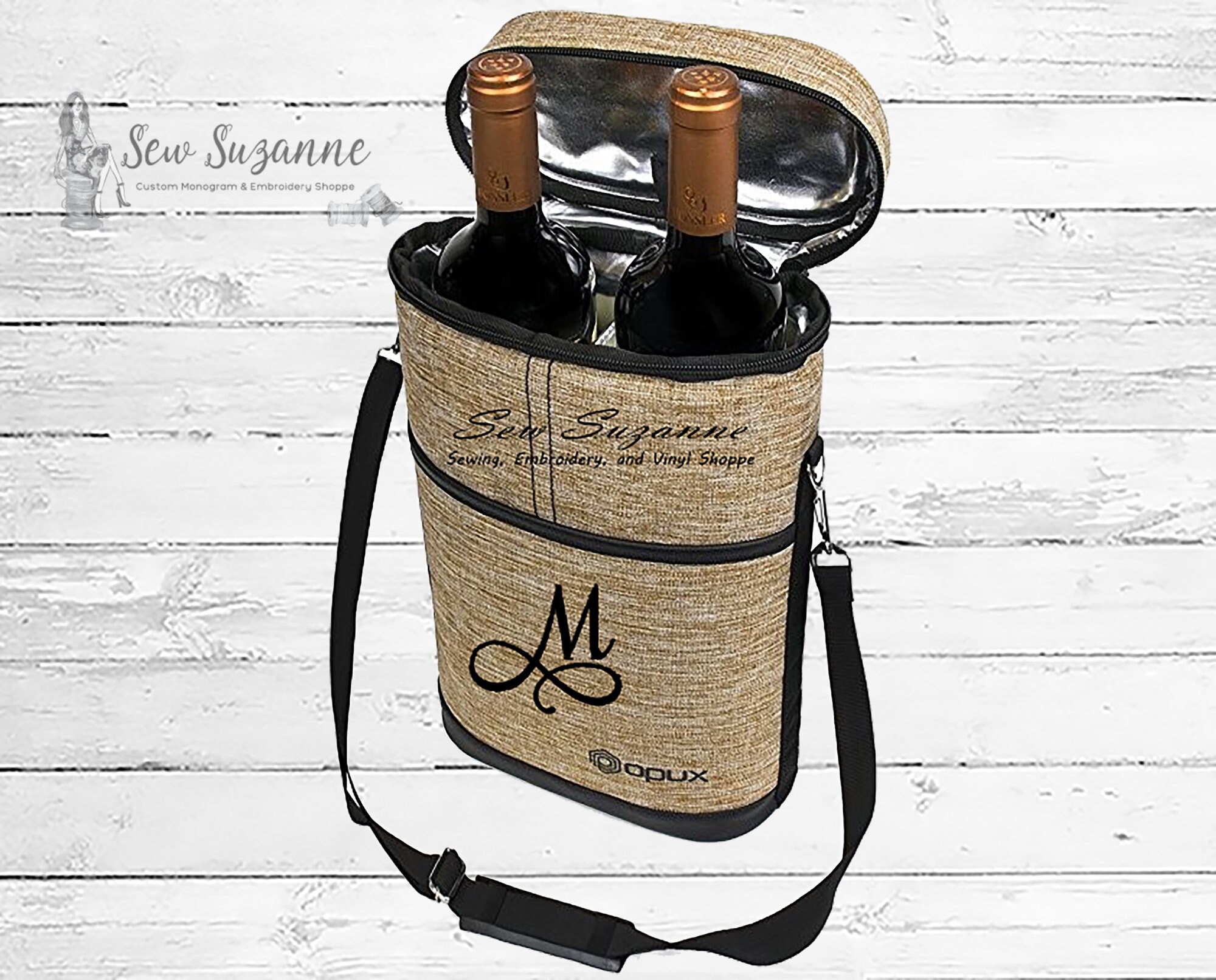 Monogrammed Wine Bag Personalized Wine Tote Housewarming Etsy