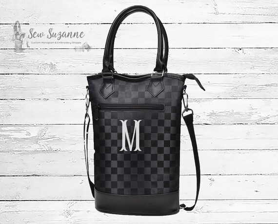 monogrammed insulated wine tote