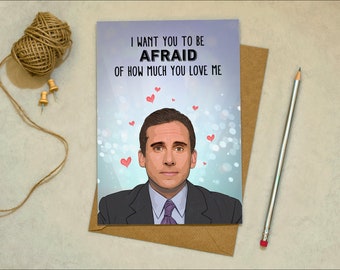 The Office - Michael Scott - Funny Greetings Card, Love Card, Anniversary Card, Valentine Gift