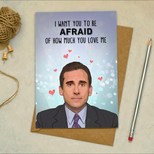 The Office Michael Scott Funny Greetings Card Love Card Etsy Canada
