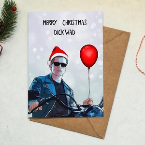 Merry Christmas version of the Terminator card variation with festive design