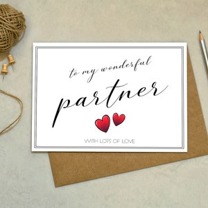 Aan mijn geweldige partner - wenskaart - liefdeskaart, jubileumkaart, Valentijnsdagkaart, verjaardagskaart