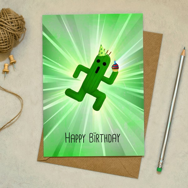 Final Fantasy - Cactuar - Birthday Card