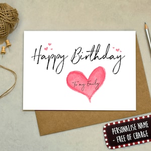 Personalized'Happy Birthday Karte - Grußkarte - Liebe, Geburtstag, Jahrestag, Valentinstag
