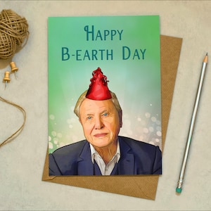 Tarjeta de cumpleaños de David Attenborough - Amor, Nuevo Hogar, Aniversario, Tarjeta de San Valentín - Tarjeta de felicitación