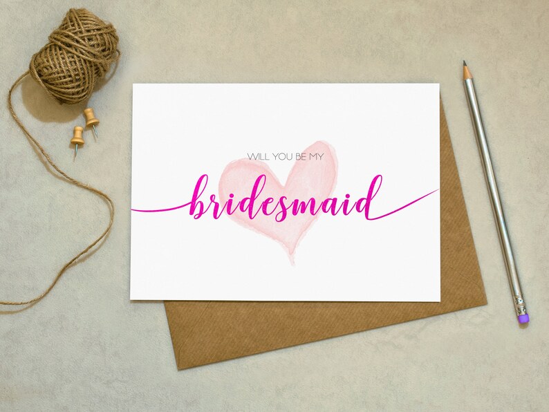 Love Card Greetings Card Wedding Card Will You Be My Bridesmaid