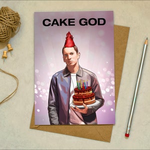 Eminem - Slim Shady - Rap Gott - Kuchen Gott - Geburtstagskarte