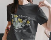 Minding My Wellness Floral Unisex Jersey Short Sleeve Tee |  cottagecore aesthetic, vintage, floral, 90's Y2K, Retro aesthetic, botanical