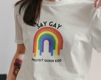 LGBT Planet Brodé T-shirt Queer LUNE ASTRONAUTE LGBT Logo T-Shirt
