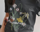 Abort The Patriarchy Floral | pro choice, roe v wade, abortion is healthcare, reproductive rights, feminist tshirt, vintage t, cottage core