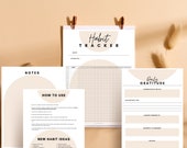 FREE* Habit Tracker Printable, Bullet Journal Tracker, Habit Planner, gratitude journal